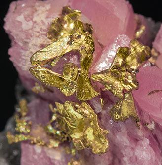 Gold with Rhodochrosite. 