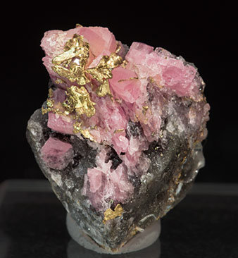 Gold with Rhodochrosite.