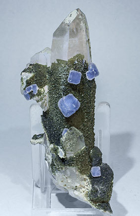 Fluorite with Quartz, Muscovite and Chlorite.