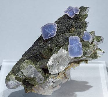 Fluorite with Quartz, Muscovite and Chlorite. 