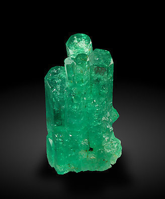 Beryl (variety emerald) with Quartz. Top