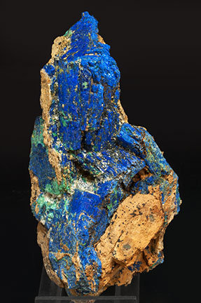 Chalcostibite with Azurite and Malachite. Front