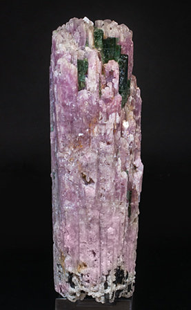 Lepidolite after Elbaite with Elbaite. Front