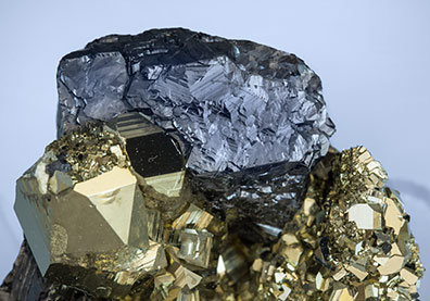 Pyrite with Sphalerite and Calcite. 