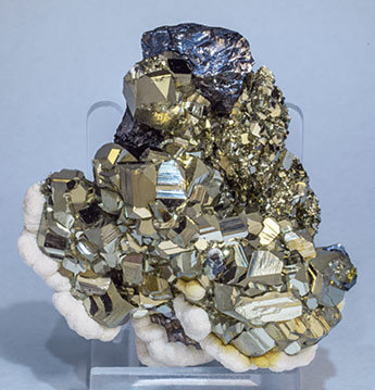 Pyrite with Sphalerite and Calcite. 