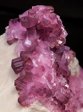 Elbaite (variety rubellite) with Feldspar. 