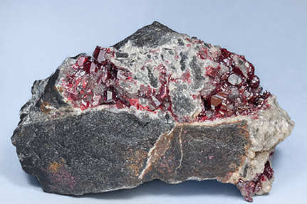 Cinnabar with Calcite and Dolomite. 