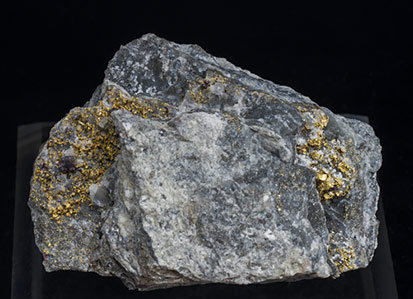 Gold with Cinnabar and Quartz.