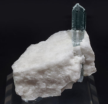 Beryl (variety aquamarine) with Feldspar. Front