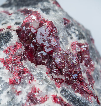 Cinnabar with Calcite. 