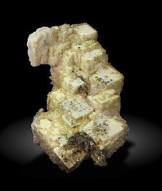 Dolomite with Calcite, Pyrite, Arsenopyrite and Quartz. 