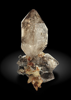 Quartz (variety smoky) with Calcite.