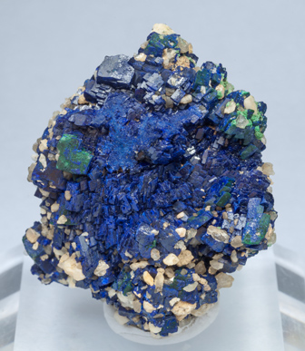 Azurite with Malachite and Baryte. 