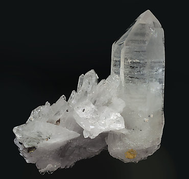 Cassiterite on Quartz. Rear