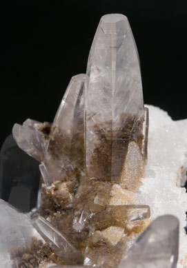 Calcite with Quartz and Fluorite. 