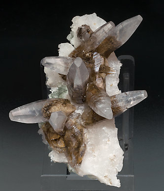 Calcite with Quartz and Fluorite.