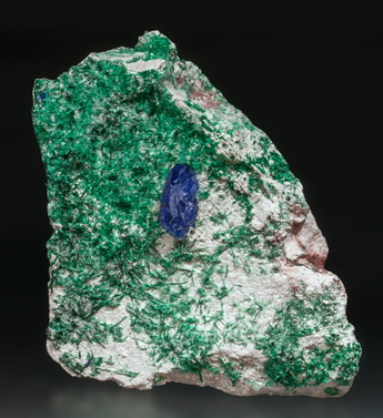 Azurite with Brochantite.