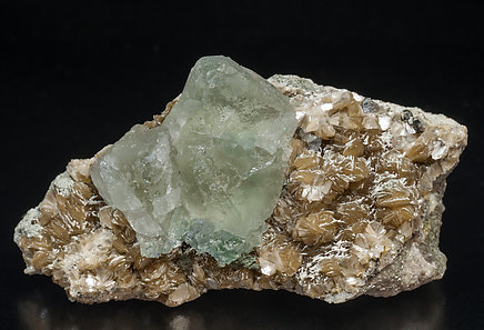 Fluorite with Muscovite and Pyrite. 