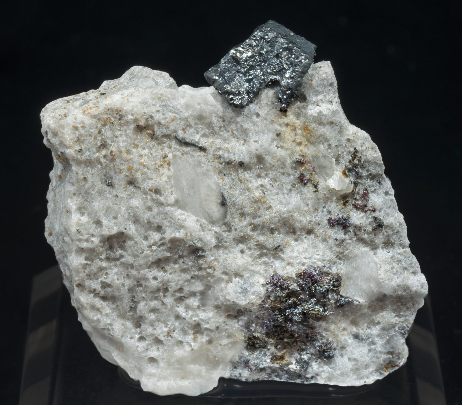 Acanthite with Proustite Dolores Mine, Chañarcillo, Copiapó Province