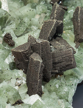 Arsenopyrite with Pyrite, Fluorapatite and Siderite. 