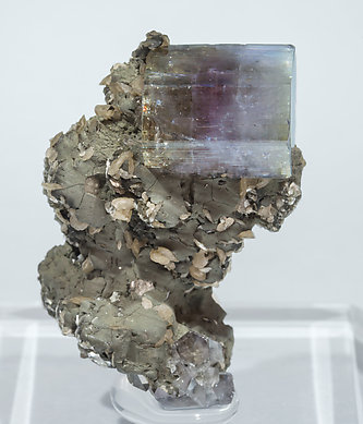 Fluorapatite with Siderite, Muscovite and Chlorite.