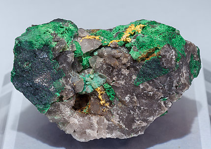 Gold with Malachite and Covellite. Rear