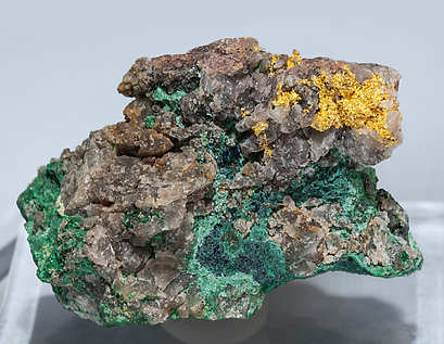 Gold with Malachite and Chrysocolla.