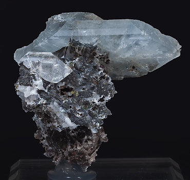 Baryte with Sphalerite and Quartz. Rear