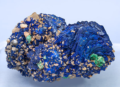 Azurite with Malachite after Cuprite. Rear