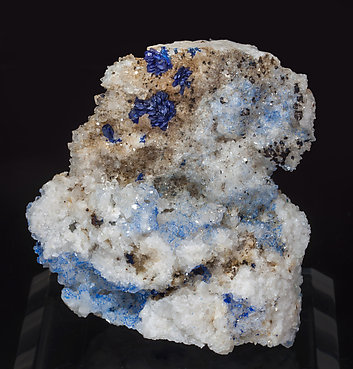 Azurite with Quartz.