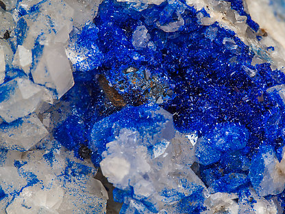 Azurite on Quartz. 