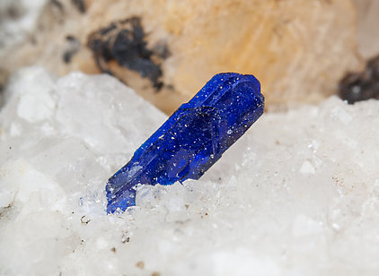 Azurite with Calcite and Quartz. 