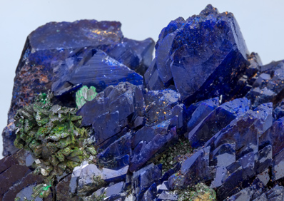 Azurite with Malachite xx. Close-up