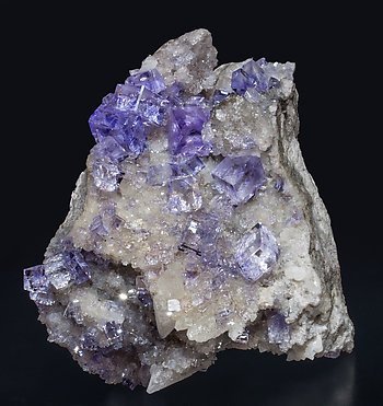 Fluorite with Quartz. Side