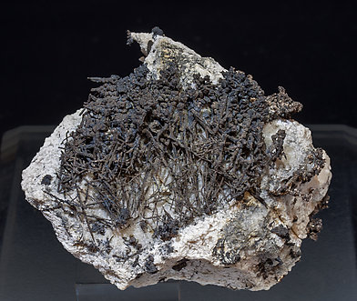 Silver with Acanthite and Calcite. 