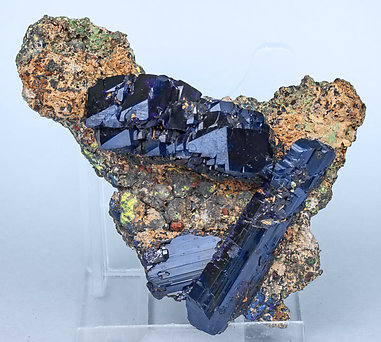 Azurite with Galena.