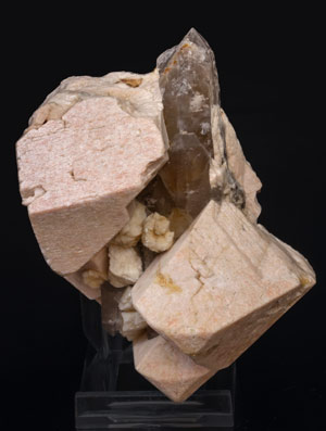 Microcline with Albite and Quartz (variety smoky).