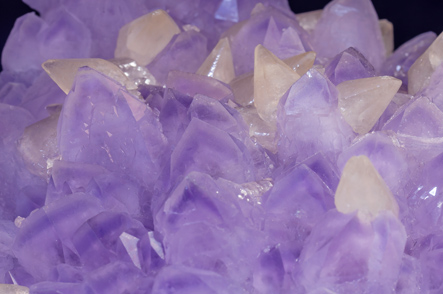 Quartz (variety amethyst) with Calcite. 