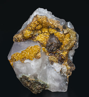 Siderite with Quartz (variety amethyst). 