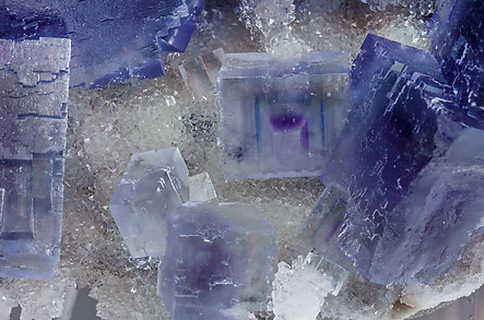 Fluorite with Quartz and Calcite. 