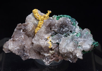 Gold with Malachite, Chrysocolla and Quartz. 