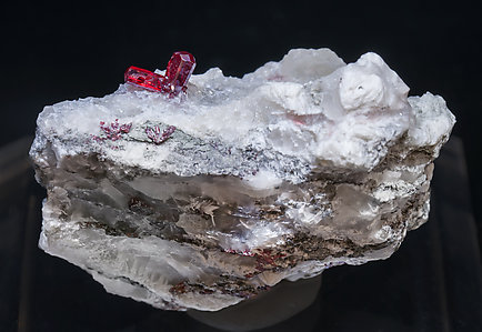 Detector napkin Monastery Mineral Specimen: Proustite on Calcite - Fabre Minerals