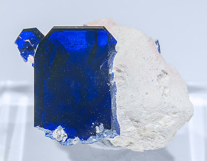 Azurite. Light behind