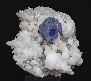 Fluorite with Calcite and Quartz. 