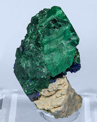 Malachite after Azurite and Azurite.