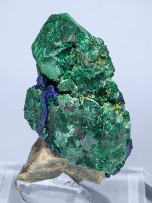 Malachite after Azurite and Azurite. Rear