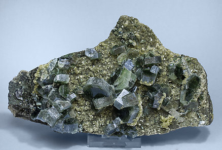 Fluorapatite with Siderite, Muscovite, Marcasite and Arsenopyrite.