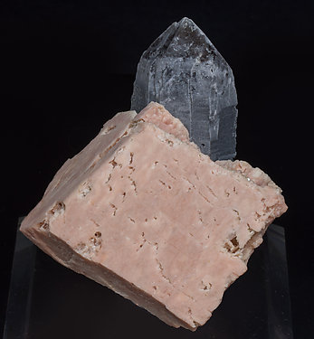 Microcline with Quartz (variety smoky). Front