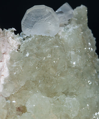 Prehnite with Calcite, Orthoclase and Clinozoisite-Epidote (Series). 