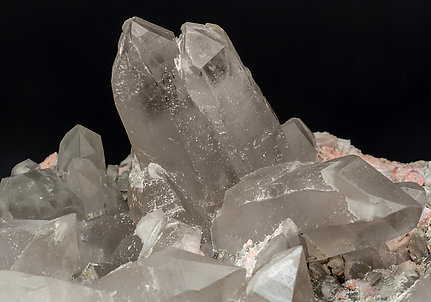 Quartz (variety smoky) with Microcline. 